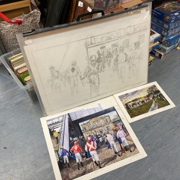 Vintage J Kirkman horse racing artist proof prints for collectors.