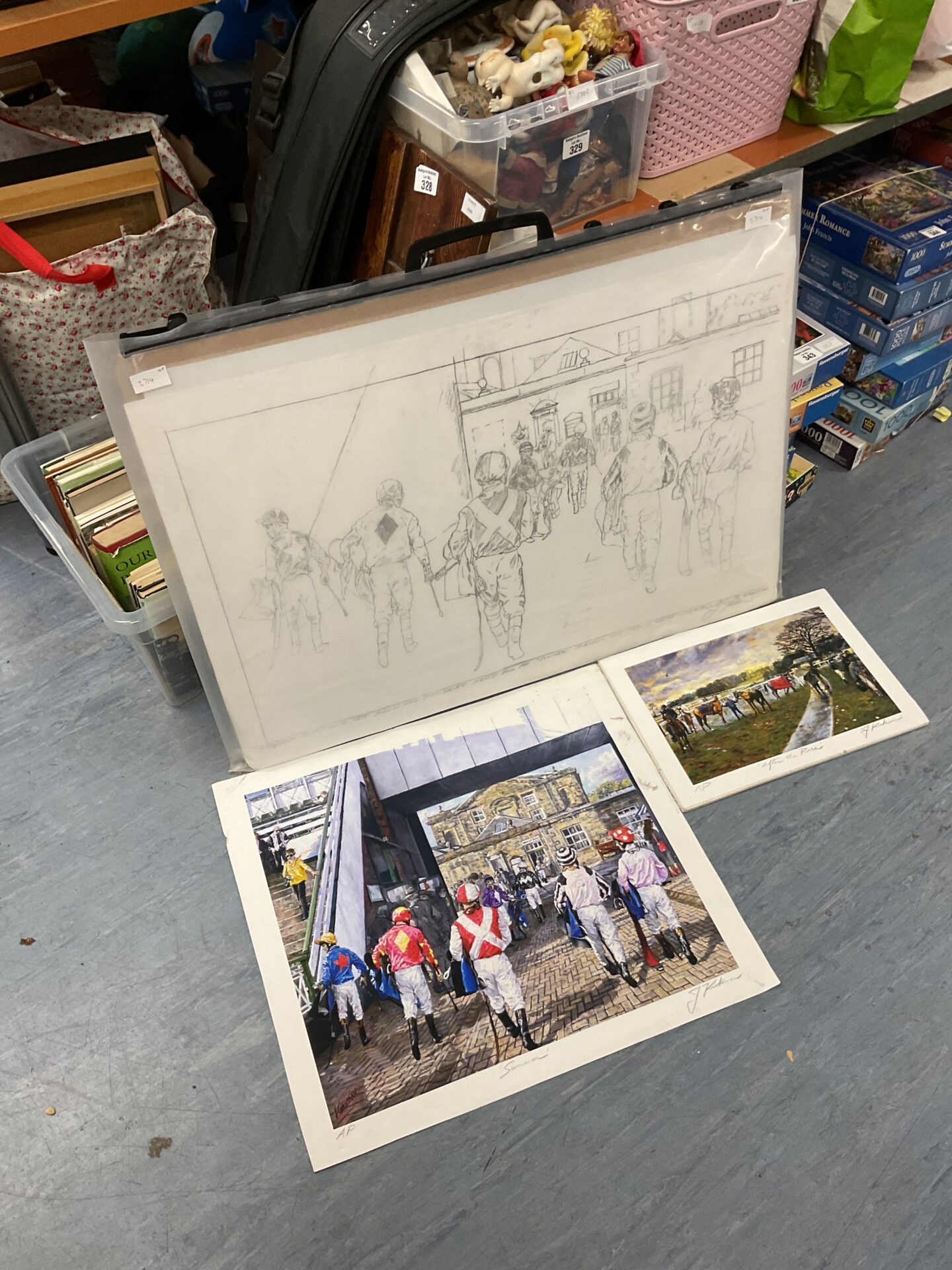 664 Three j kirkman artist proof horse racing prints