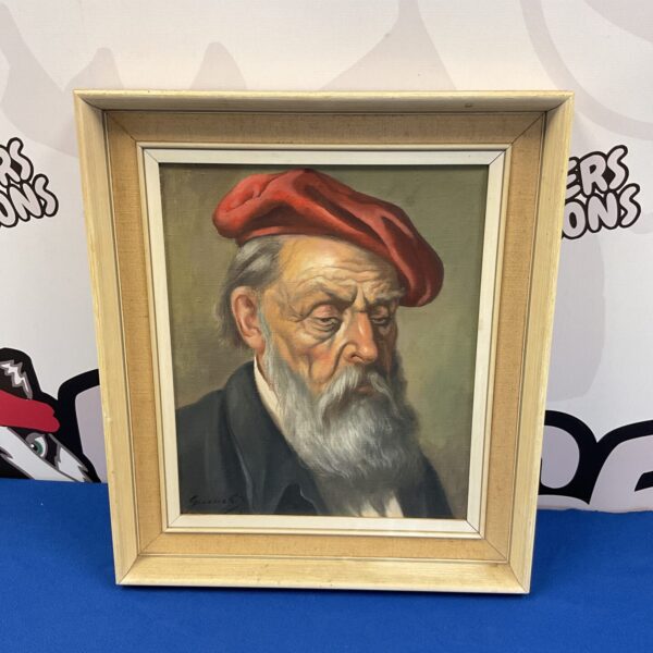 Vintage oil painting of an Italian gentleman in traditional attire.