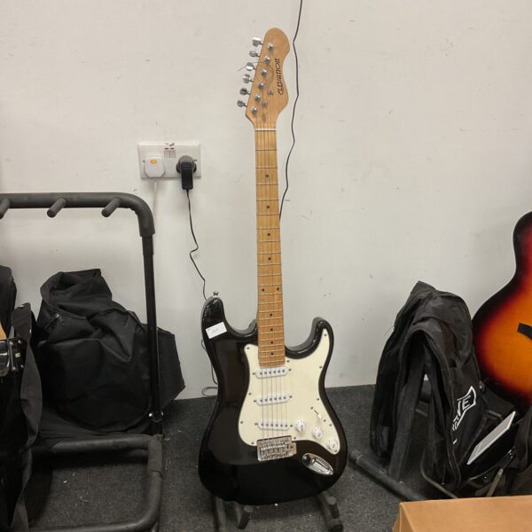Black Elevation electric guitar, a versatile musical instrument.