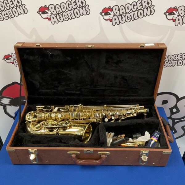 Vintage Artemis C-Saxophone in a hard case with accessories.
