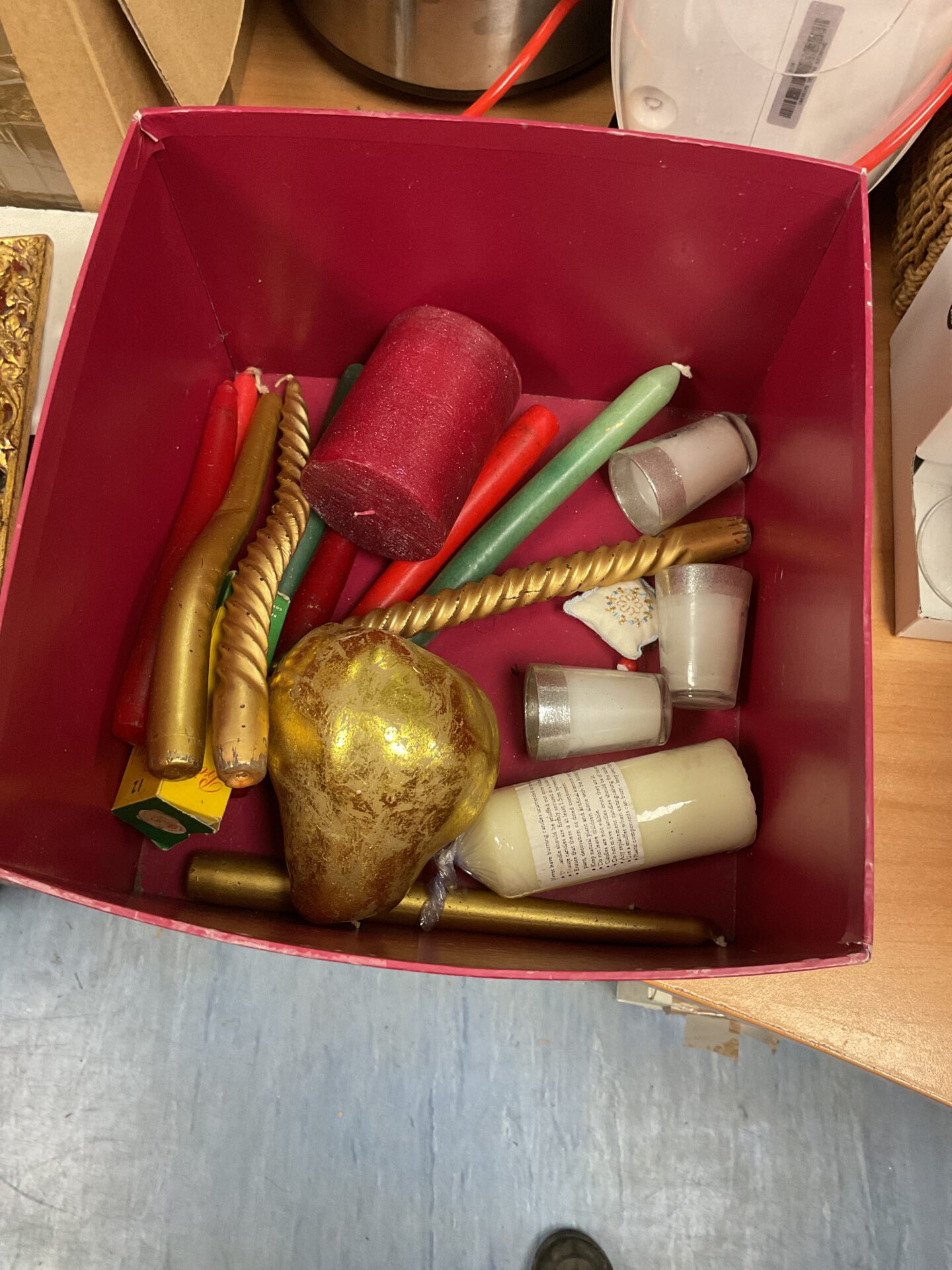 449 Box of mixed candlesticks and other candles