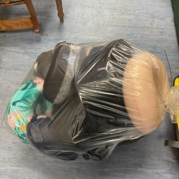 Large sack of travel cushions for comfort.