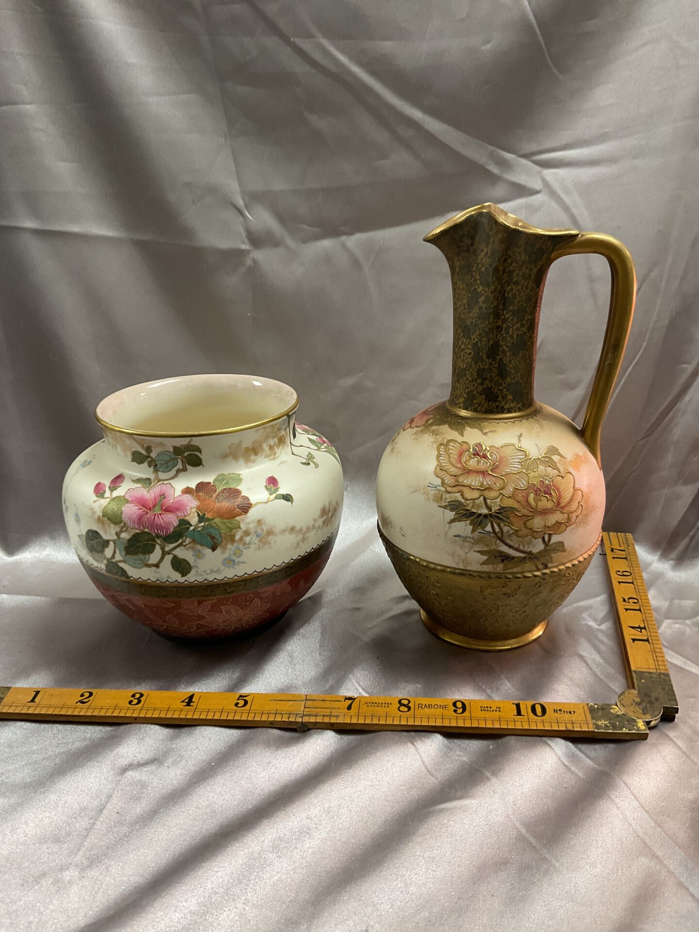839 Two antique Doulton Burslem New York pattern ewer and vase
