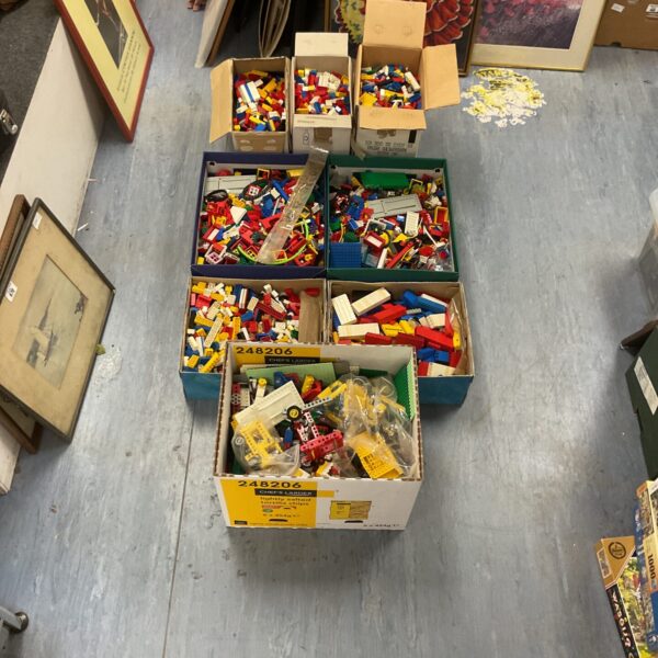 Large lot of vintage Lego in eight boxes.