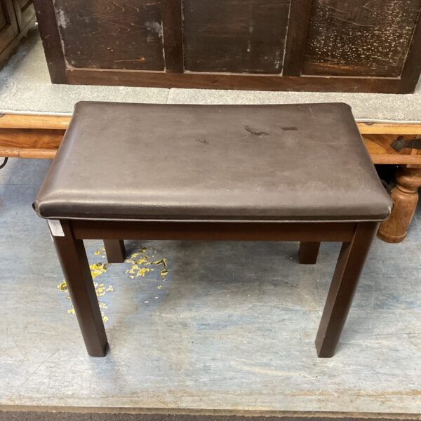 Classic wooden piano stool with leatherette seat for musicians.