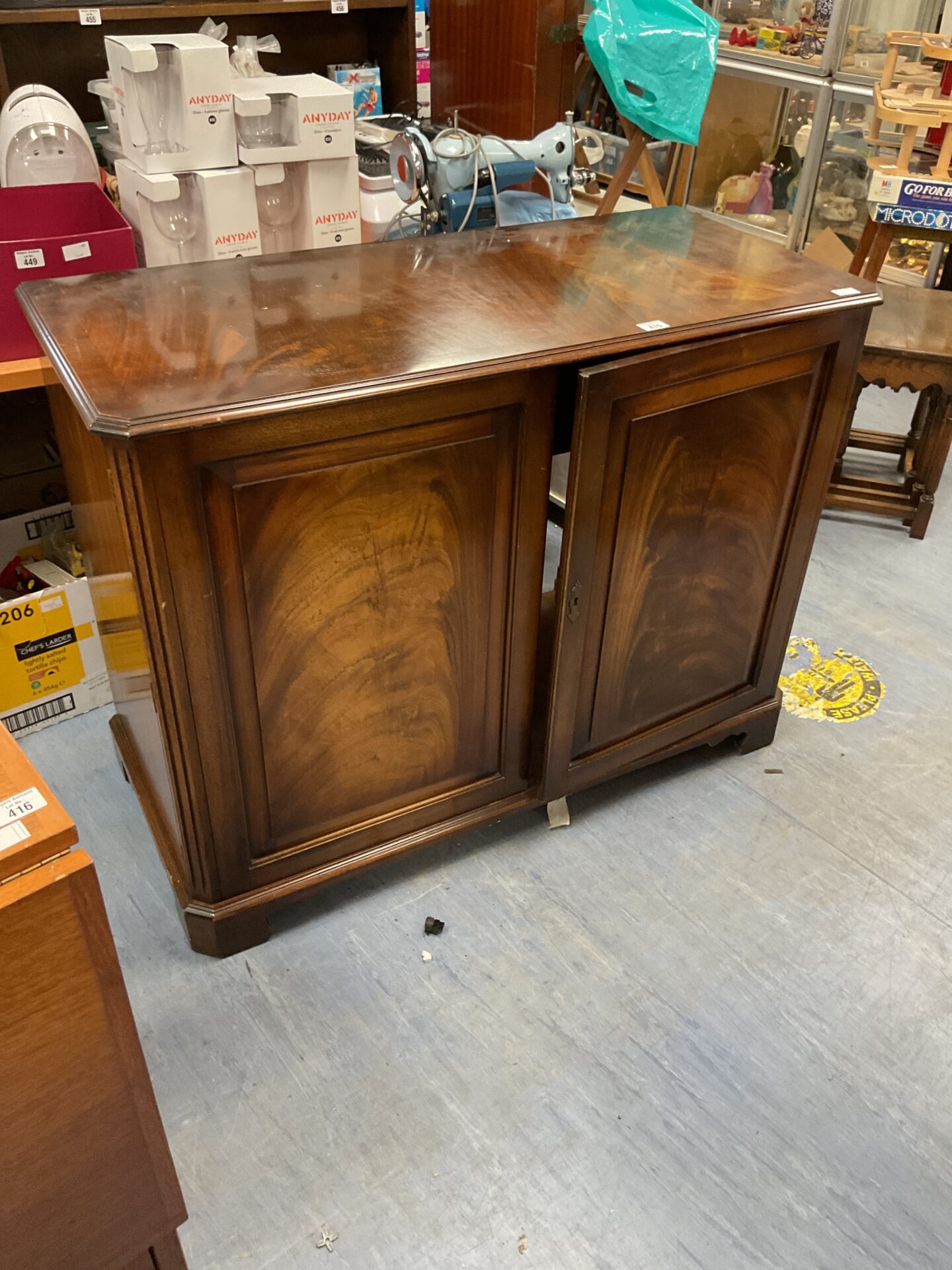 415 Large repro walnut media cabinet