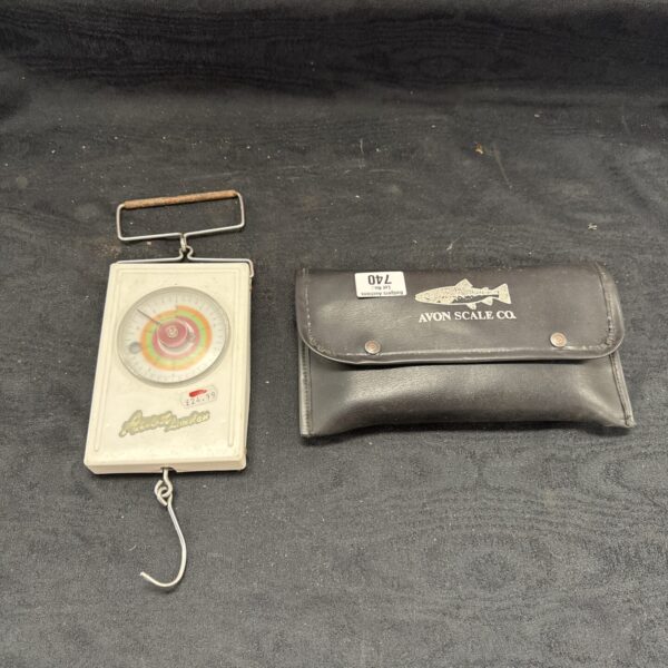 Vintage Avon fishing scales in a protective case.
