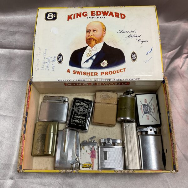 Vintage cigarette lighters collection, advertising and collectible pieces.