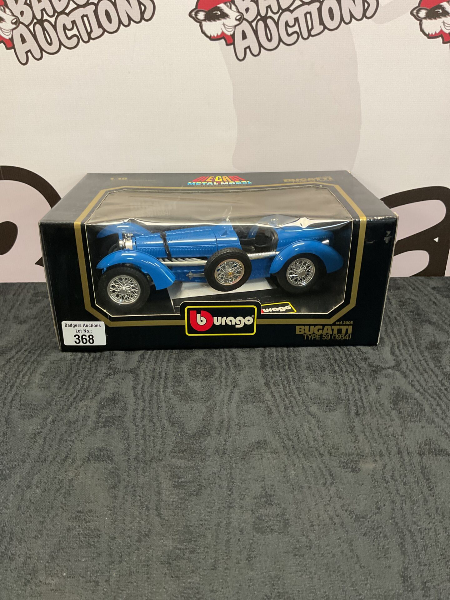 368 Boxed burago 1934 bugatti type 59 diecast model