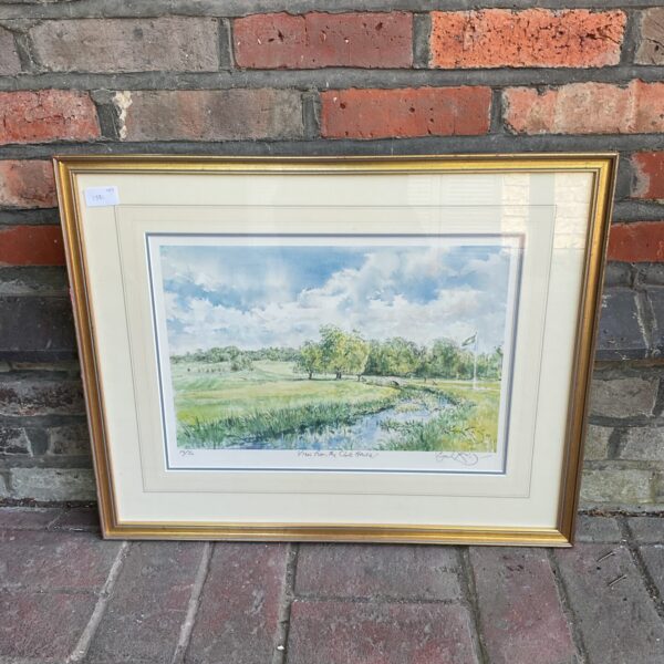 Signed limited edition Gordon King golf print, view from the clubhouse.