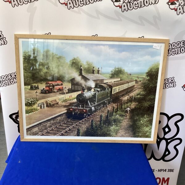 Vintage painting of a Great Western Railway steam train.