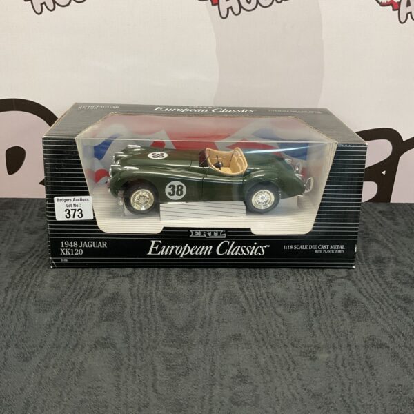 Ertl 1948 Jaguar XK120 diecast model in its original box.