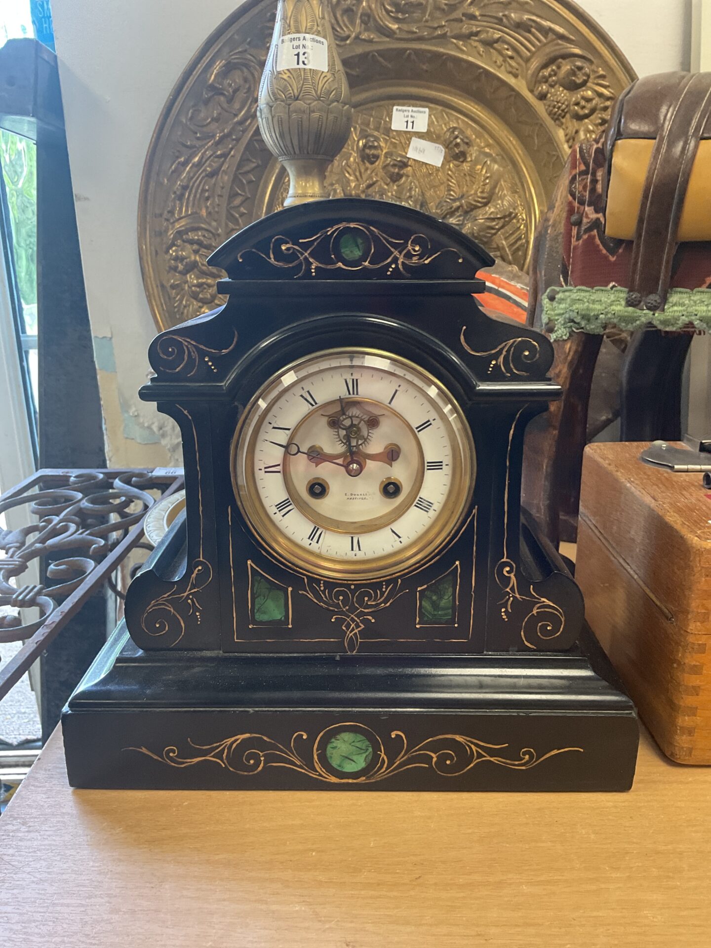 014 antique 1880s brcot style Meck E dowell Hastings clock with key working