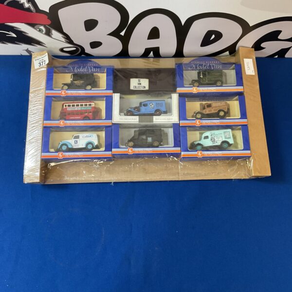 Boxed diecast model vehicle collection including Lledo and Stanley Gibbons.