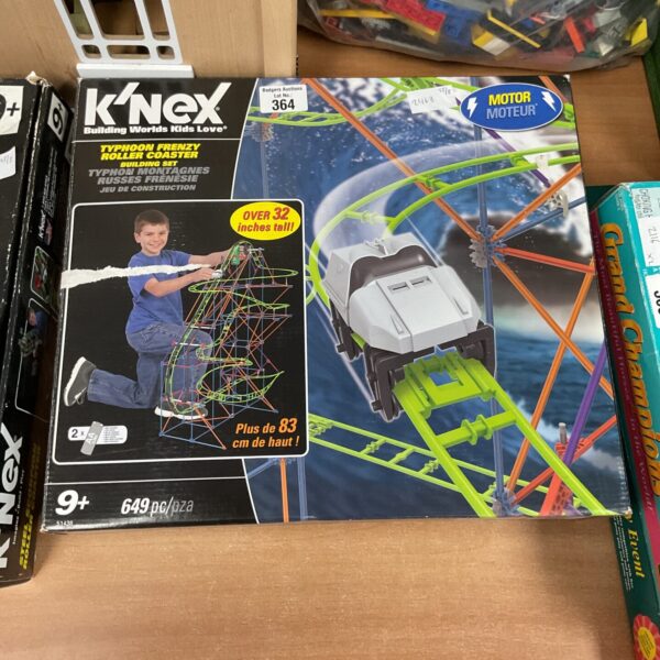 Boxed Kinex Typhoon Frenzy Roller Coaster building set, vintage toy.