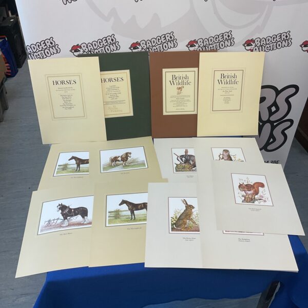Vintage Patrick Oxenham art portfolios featuring horse and wildlife illustrations.