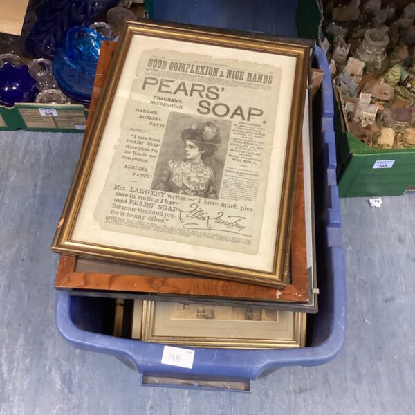 Vintage framed Pear's Soap advertising print with a young woman.