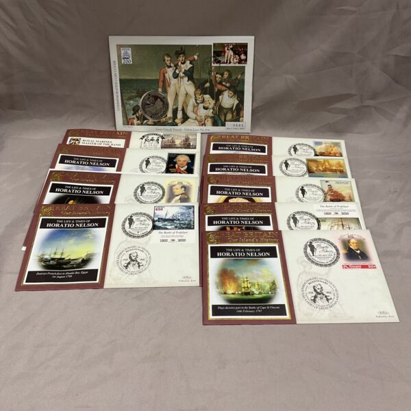 Lot of ten Nelson First Day Covers with commemorative coins.