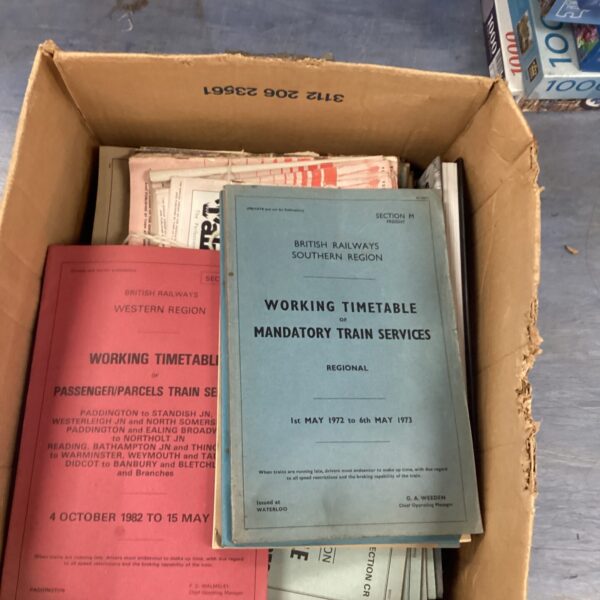 Vintage British Railway timetable book from the 1960s and 1970s.