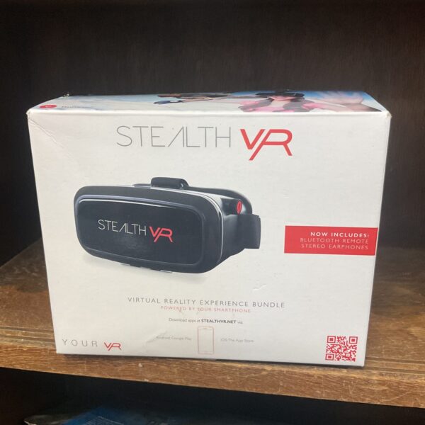 Front view of the Stealth VR headset, a virtual reality device.