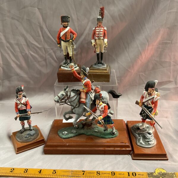 Vintage Chris Stadden British Napoleonic pewter soldiers, set of five.