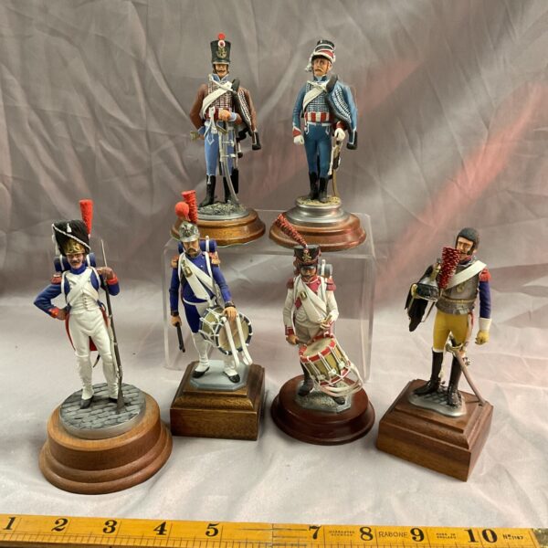Handpainted pewter French Napoleonic Foot Soldier figurine on a base.