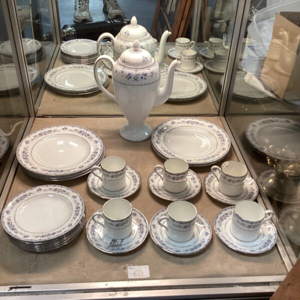 Vintage Wedgwood Gardenia coffee set with floral design.