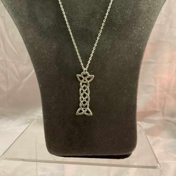Silver Spirit Celtic pendant necklace with intricate knotwork design.