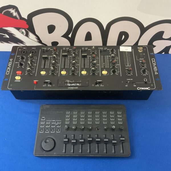 Vintage Citronic CDM8:4 DJ mixer with multiple controls.