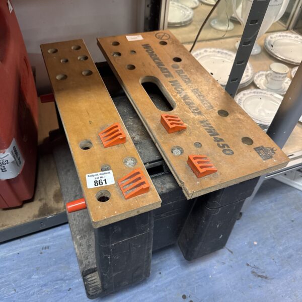 Black & Decker Workmate WM450 portable workbench showing wear.