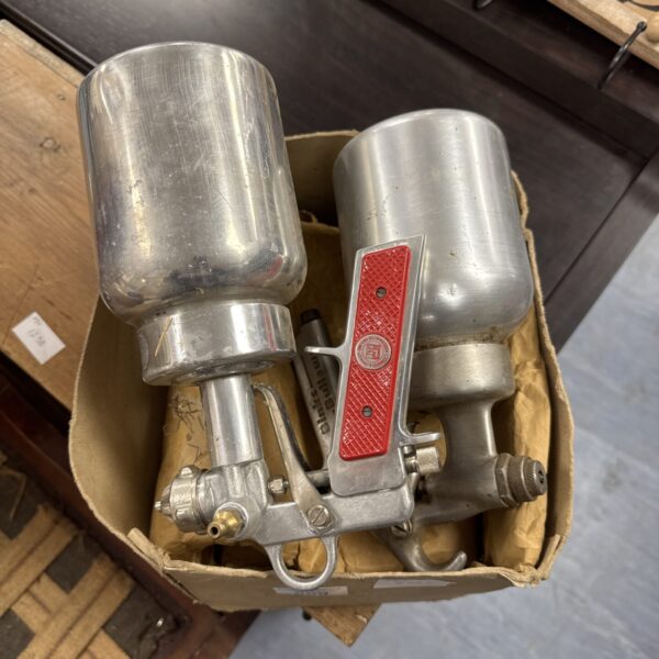 Vintage Binks spray gun, antique industrial paint equipment.