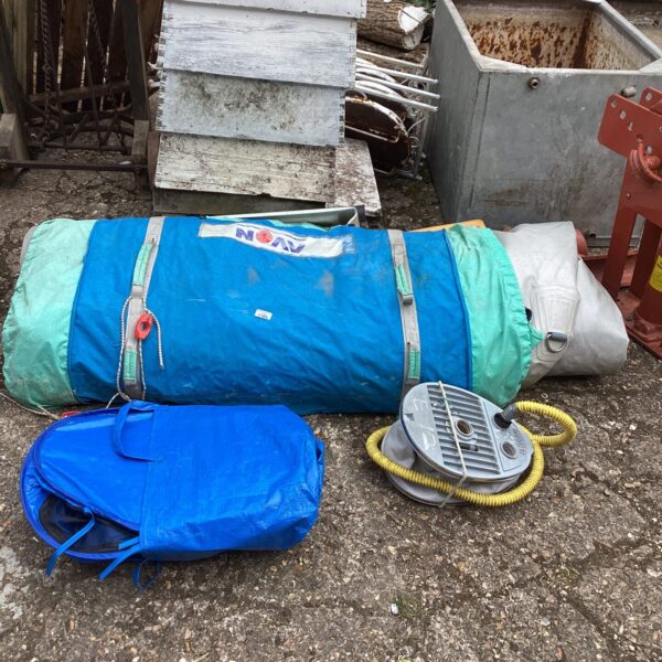 Avon inflatable boat with carry bag and accessories.