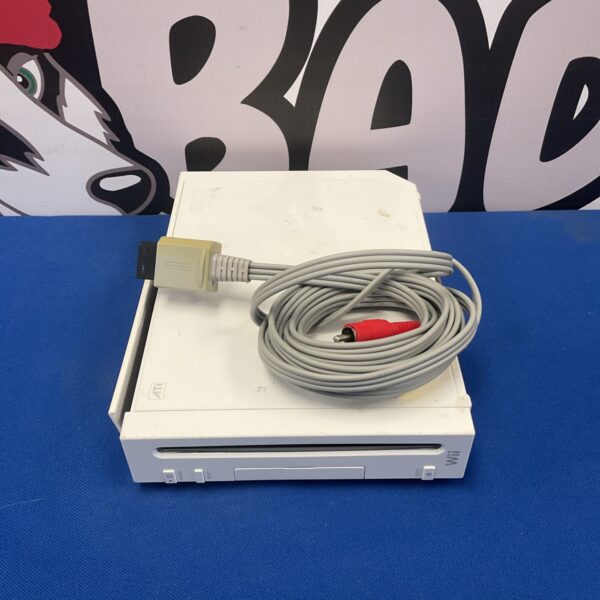 Nintendo Wii console RVL-001 with power cable shown.