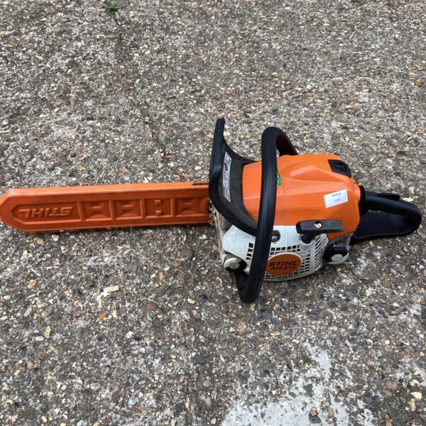 Used Stihl MS211 petrol chainsaw for garden and DIY tasks.