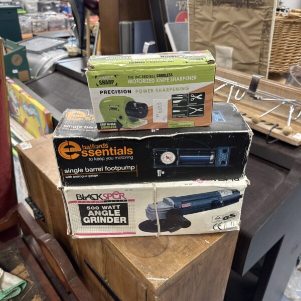Blackspur angle grinder power tool for DIY and garden projects.