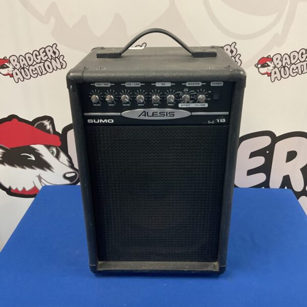 Alesis Sumo 15 powered PA speaker, front view.
