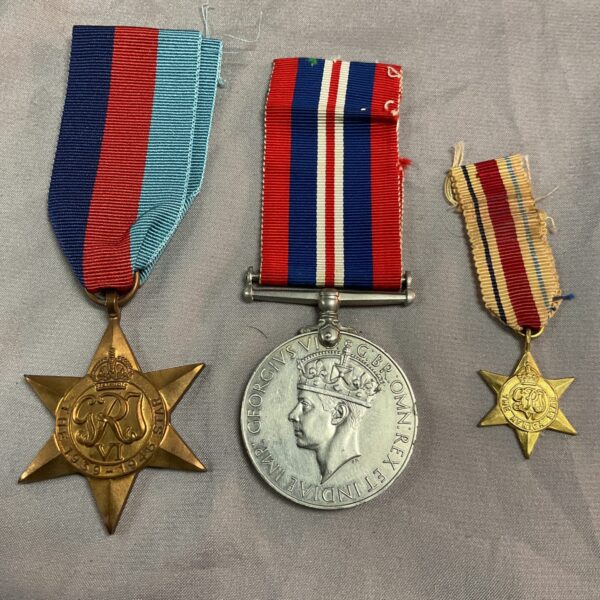 WWII medal group featuring the Africa Star and ribbon.