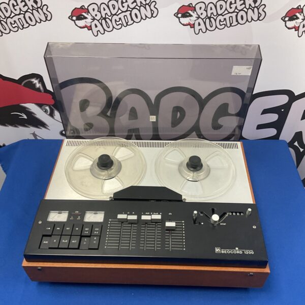 Vintage Bang & Olufsen Beocord 1200 reel to reel tape recorder, front view.