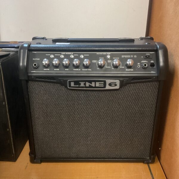 Line 6 Spider IV 15 guitar amplifier, black combo amp.