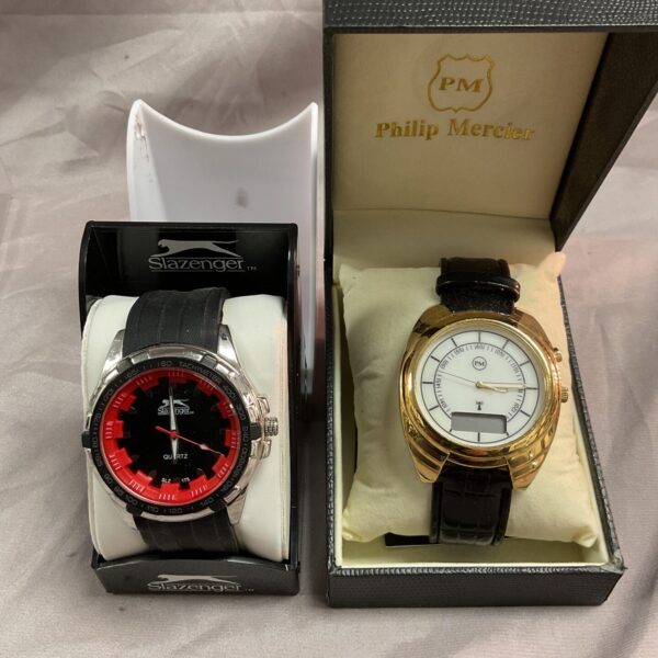 Slazenger and Phillip Mercier watch lot, fashion accessories.