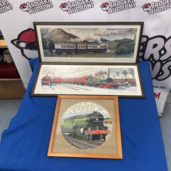 Vintage steam train print by C Hamilton Ellis, railway art.
