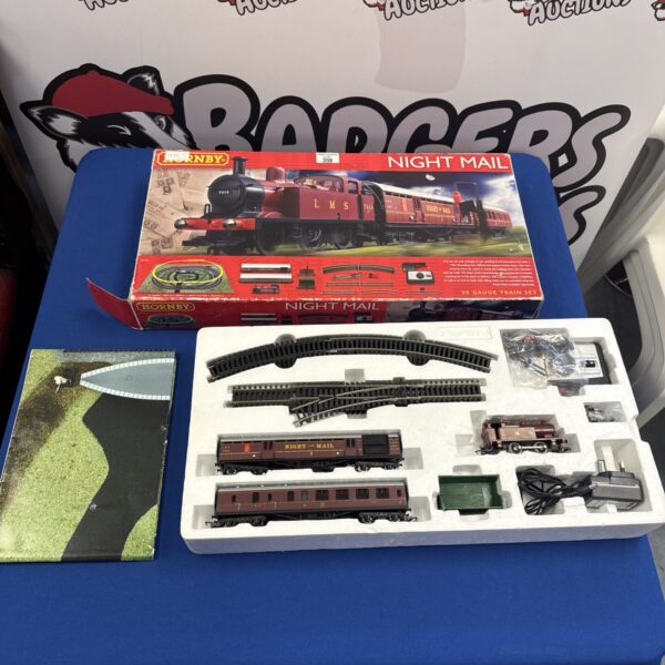 Vintage Hornby 00 gauge night mail train set in original box.