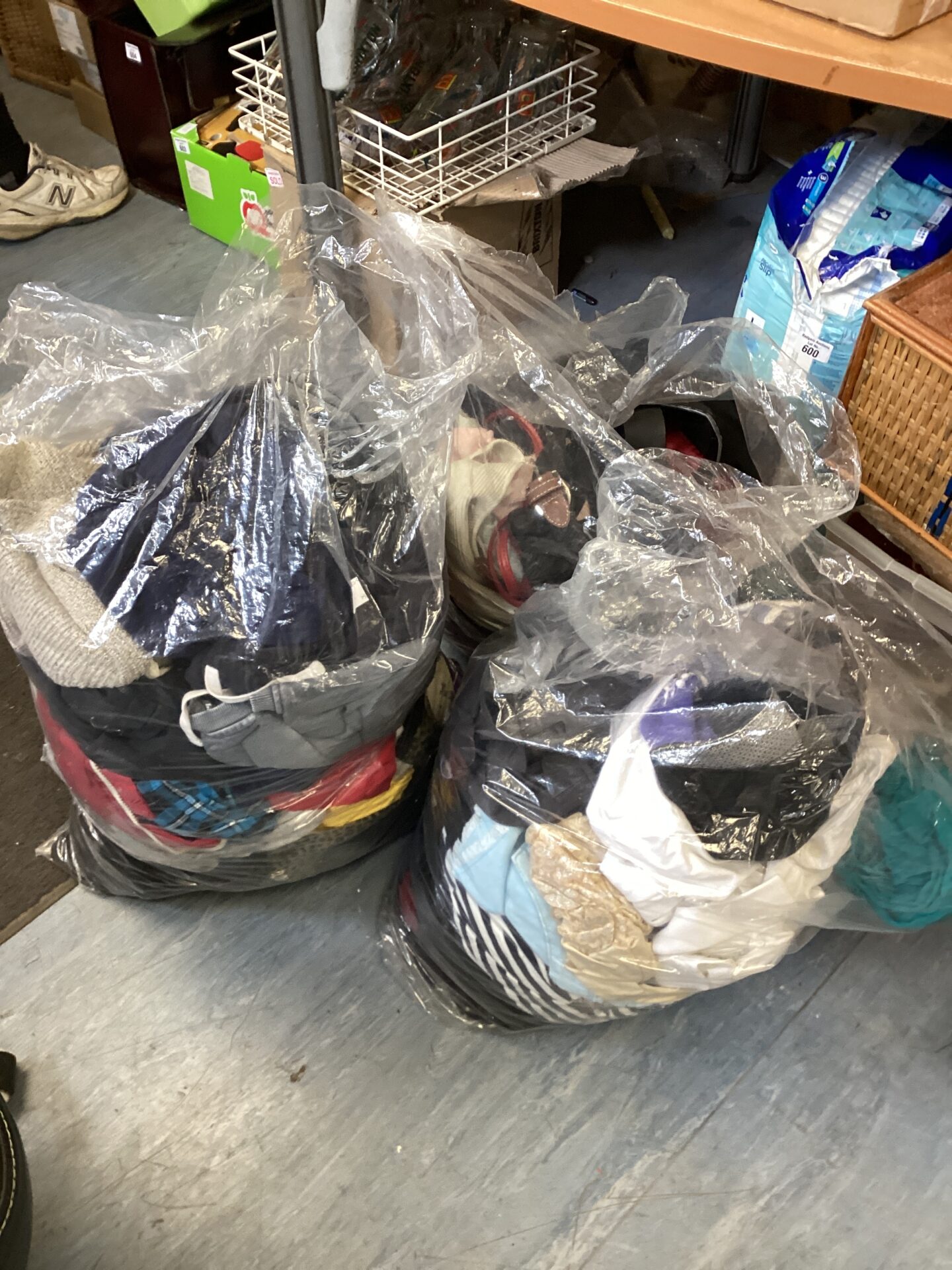 601 Three bags of mixed clothing