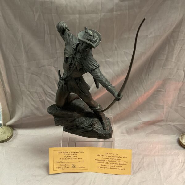 Limited Edition John Letts 12” Bronzed Sculpture Robin Hood