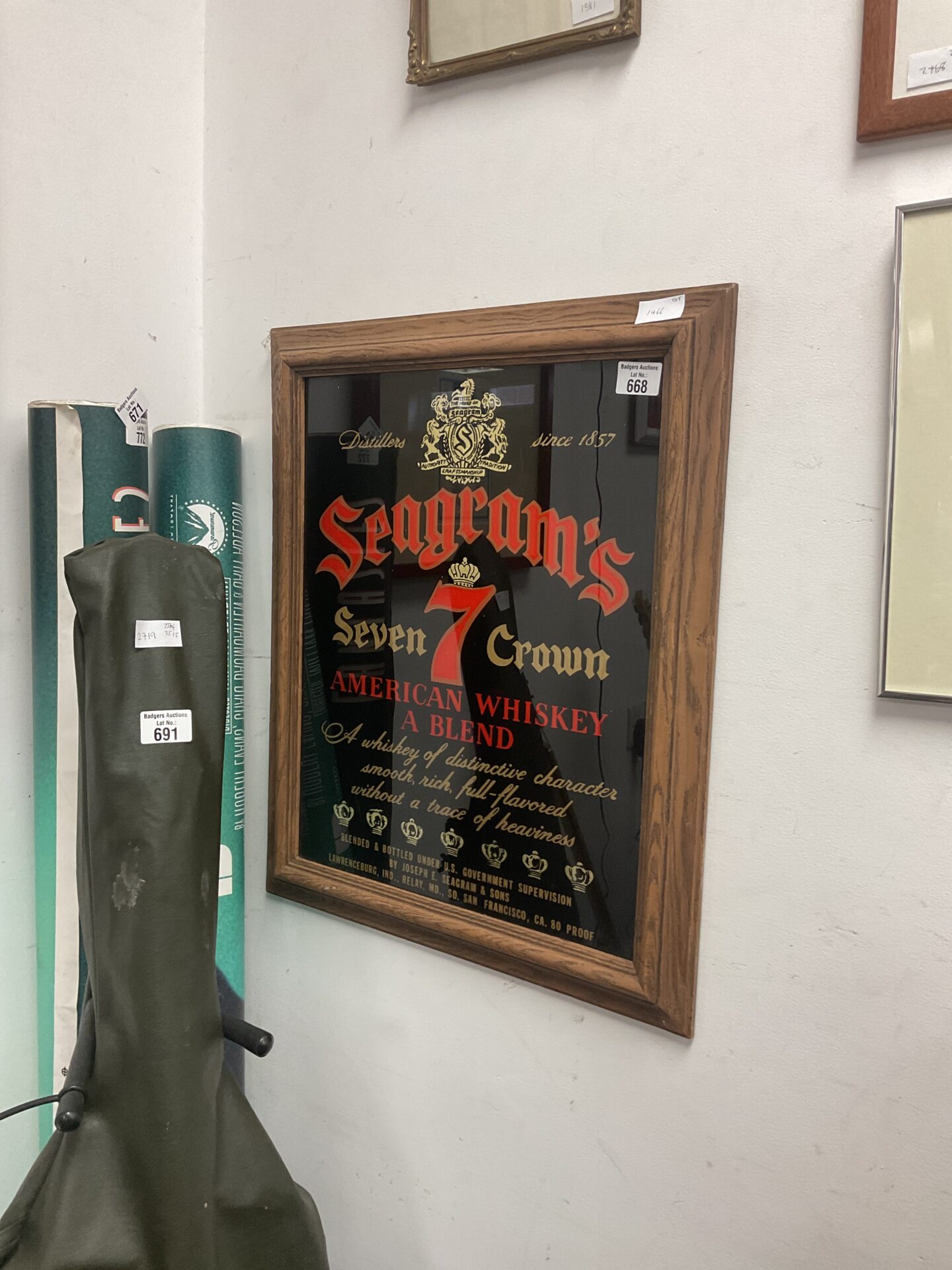 668 Seagrams seven crown glass pub wall print