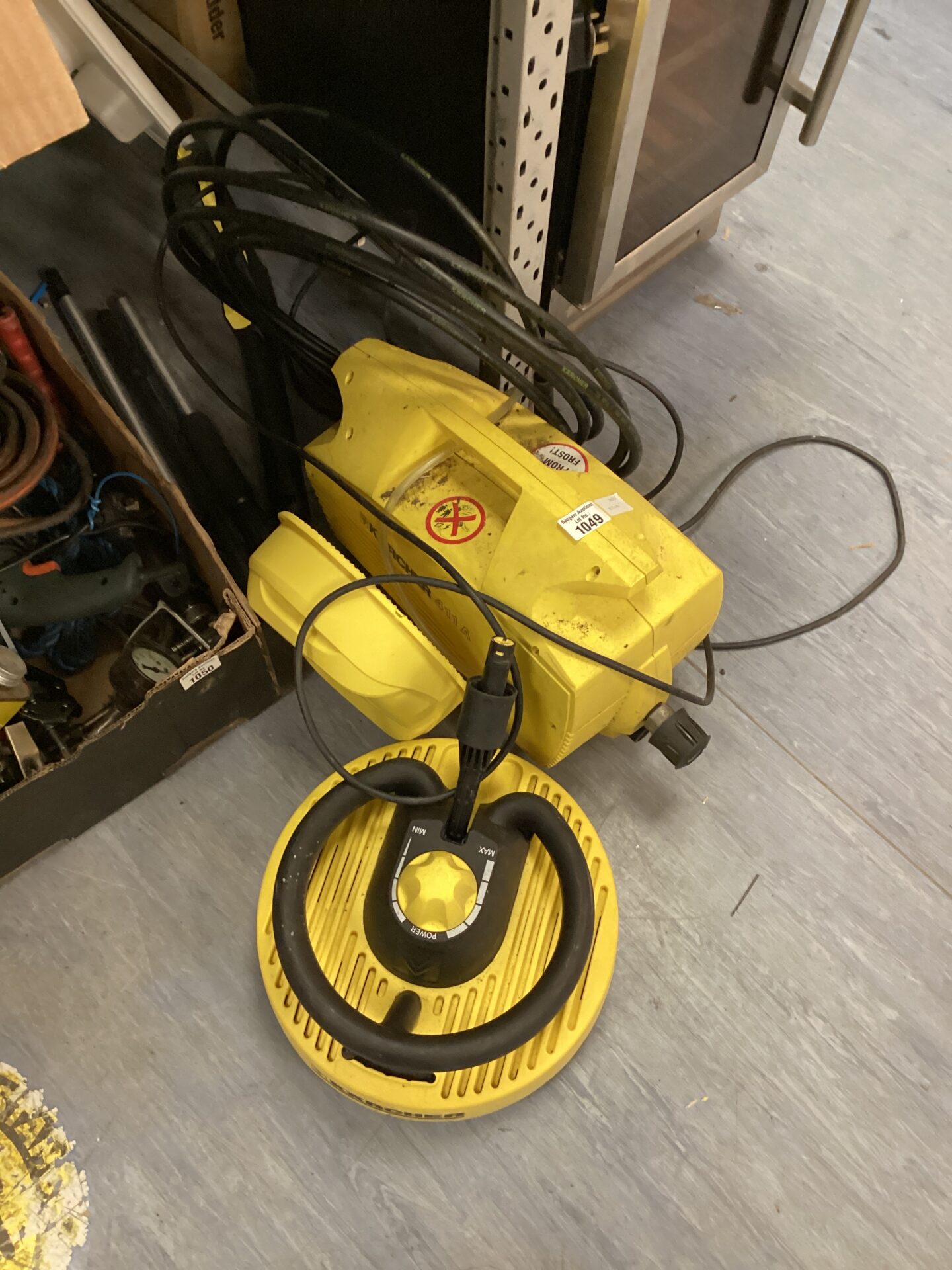 1049 Karcher 411A pressure washer with attachments