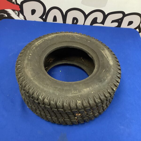 Unused Carlisle Turf Master 18x6.50-8 lawn mower tyre for garden tractors.