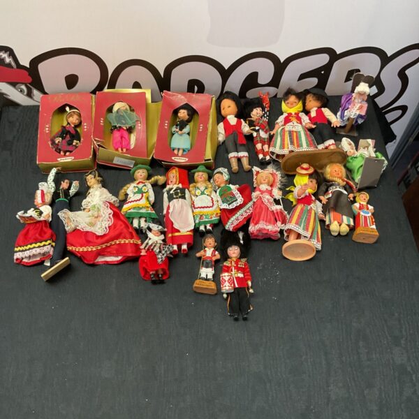 Vintage IMC Palitoy National Dress Dolls collection, 1970s collectible toys.
