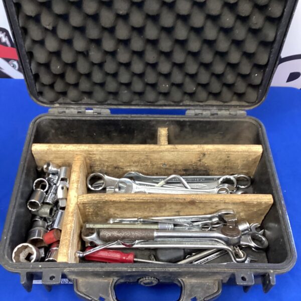 Vintage tool set with carrying case and wrenches.